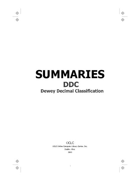 DDC Summaries Description .
